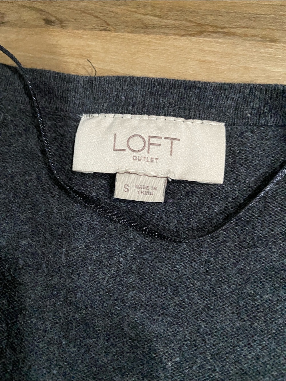 LOFT Charcoal Open-Front Draped Cardigan - Picture 2 of 6